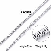 Load image into Gallery viewer, Vnox 3-6MM Silver Tone Snake Cocoon Curb Link Flat Box Wheat Chains Stainless Steel Men Necklace Choker Jewelry 24 inch