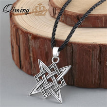 Load image into Gallery viewer, Viking Valknut Pendant Men's Necklace Women Round Pagan Religious Male Man Slavic Silver Steampunk Jewelry Tibetan Amulet Gift