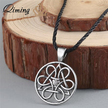 Load image into Gallery viewer, Viking Valknut Pendant Men's Necklace Women Round Pagan Religious Male Man Slavic Silver Steampunk Jewelry Tibetan Amulet Gift