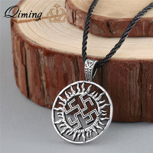Load image into Gallery viewer, Viking Valknut Pendant Men's Necklace Women Round Pagan Religious Male Man Slavic Silver Steampunk Jewelry Tibetan Amulet Gift