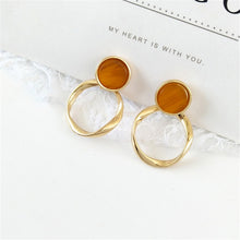 Load image into Gallery viewer, Fashion quality twist ring resin Earring Earrings exquisite girls, retro metal earrings, earrings, jewelry wholesale