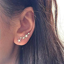 Load image into Gallery viewer, Moon Star Ear Climber Tiny Star Moon Stud Earrings For Women Everyday Teen Mothersday Celestial Birthday Gift Jewelry Earrring