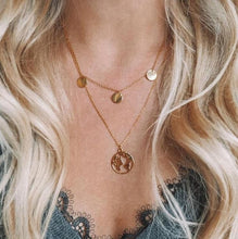 Load image into Gallery viewer, F10 Fashion Gold Color Multilayer Coin Tassels Lariat Bar Necklaces Beads Choker Feather Pendants Necklaces For Women Bijoux