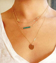 Load image into Gallery viewer, F10 Fashion Gold Color Multilayer Coin Tassels Lariat Bar Necklaces Beads Choker Feather Pendants Necklaces For Women Bijoux
