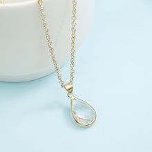 Load image into Gallery viewer, Birthstone Natural Water Drop Pendant Necklace Druzy Quartz Gem Stone Crystal Diy Charm Necklace For Women Fashion Jewelry