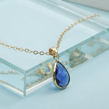 Load image into Gallery viewer, Birthstone Natural Water Drop Pendant Necklace Druzy Quartz Gem Stone Crystal Diy Charm Necklace For Women Fashion Jewelry