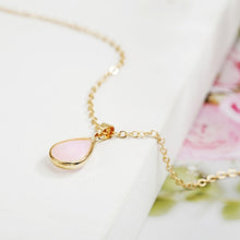 Load image into Gallery viewer, Birthstone Natural Water Drop Pendant Necklace Druzy Quartz Gem Stone Crystal Diy Charm Necklace For Women Fashion Jewelry