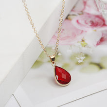 Load image into Gallery viewer, Birthstone Natural Water Drop Pendant Necklace Druzy Quartz Gem Stone Crystal Diy Charm Necklace For Women Fashion Jewelry