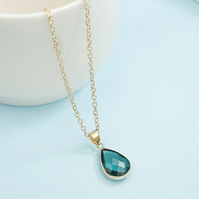 Load image into Gallery viewer, Birthstone Natural Water Drop Pendant Necklace Druzy Quartz Gem Stone Crystal Diy Charm Necklace For Women Fashion Jewelry