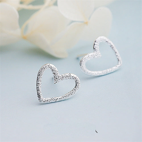 Female Heart Stud Earring 100% 925 Sterling Silver Earrings For Women Gift Sterling-silver-jewelry Pendientes Mujer