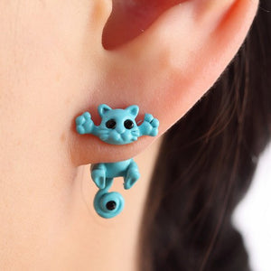 11.11 Sale 1Pair Fashion Multiple Color Classic Fashion Kitten Animal Jewelry Cute Cat Stud Earrings For Women Girls