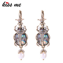 Load image into Gallery viewer, KISS ME Cultured Pearl Star Insect Earrings 2018 Personalized Cute Statement Earrings Fashion Women Jewelry Brinco Drop Earrings