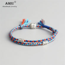 Load image into Gallery viewer, AMIU Tibetan Buddhist Lucky Woven Amulet Tibetan Cord Bracelets &amp; Bangles For Women Men Handmade Rope Buddha Anklet Bracelet