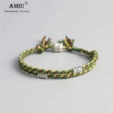 Load image into Gallery viewer, AMIU Tibetan Buddhist Lucky Woven Amulet Tibetan Cord Bracelets &amp; Bangles For Women Men Handmade Rope Buddha Anklet Bracelet
