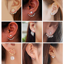 Load image into Gallery viewer, Korean Jewelry Zircon Pearl Heart Crystal Flower Angel Wings Geometry Stud Earrings For Women Statement Ear Jewelry Wholesale