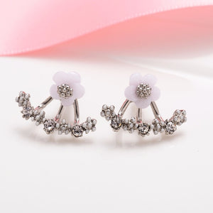 Korean Jewelry Zircon Pearl Heart Crystal Flower Angel Wings Geometry Stud Earrings For Women Statement Ear Jewelry Wholesale