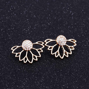 Korean Jewelry Zircon Pearl Heart Crystal Flower Angel Wings Geometry Stud Earrings For Women Statement Ear Jewelry Wholesale