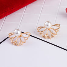 Load image into Gallery viewer, Korean Jewelry Zircon Pearl Heart Crystal Flower Angel Wings Geometry Stud Earrings For Women Statement Ear Jewelry Wholesale