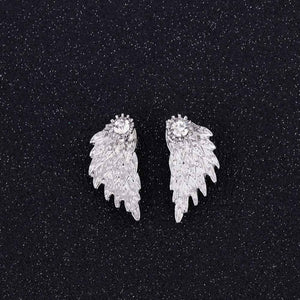 Korean Jewelry Zircon Pearl Heart Crystal Flower Angel Wings Geometry Stud Earrings For Women Statement Ear Jewelry Wholesale