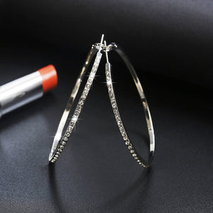 Simple fashion gold color Silver plated geometric big round earrings for women fashion big hollow drop earrings jewelry