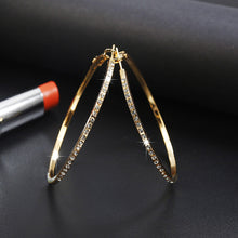 Load image into Gallery viewer, Simple fashion gold color Silver plated geometric big round earrings for women fashion big hollow drop earrings jewelry