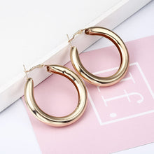 Load image into Gallery viewer, Simple fashion gold color Silver plated geometric big round earrings for women fashion big hollow drop earrings jewelry