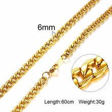 Load image into Gallery viewer, Vnox 3-6MM Silver Tone Snake Cocoon Curb Link Flat Box Wheat Chains Stainless Steel Men Necklace Choker Jewelry 24 inch