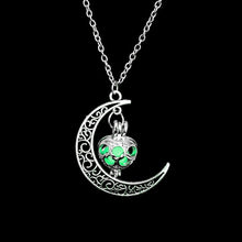 Load image into Gallery viewer, FAMSHIN 2019 New Hot Moon Glowing Necklace,Gem Charm Jewelry,Silver Plated,Women Halloween Hollow Luminous Stone Necklace Gifts