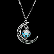 Load image into Gallery viewer, FAMSHIN 2019 New Hot Moon Glowing Necklace,Gem Charm Jewelry,Silver Plated,Women Halloween Hollow Luminous Stone Necklace Gifts