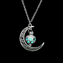 Load image into Gallery viewer, FAMSHIN 2019 New Hot Moon Glowing Necklace,Gem Charm Jewelry,Silver Plated,Women Halloween Hollow Luminous Stone Necklace Gifts
