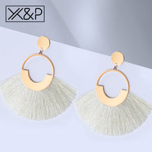 Load image into Gallery viewer, X&amp;P  Bohemian Big Tassel Drop Earrings For Women Lady Female Fringe Handmade Dangle Statement Fashion Woman Earring 2018 Jewelry