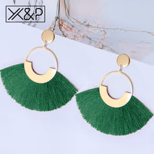 Load image into Gallery viewer, X&amp;P  Bohemian Big Tassel Drop Earrings For Women Lady Female Fringe Handmade Dangle Statement Fashion Woman Earring 2018 Jewelry