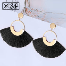 Load image into Gallery viewer, X&amp;P  Bohemian Big Tassel Drop Earrings For Women Lady Female Fringe Handmade Dangle Statement Fashion Woman Earring 2018 Jewelry