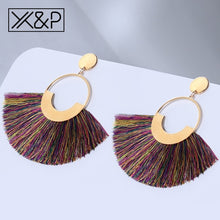 Load image into Gallery viewer, X&amp;P  Bohemian Big Tassel Drop Earrings For Women Lady Female Fringe Handmade Dangle Statement Fashion Woman Earring 2018 Jewelry