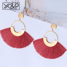 Load image into Gallery viewer, X&amp;P  Bohemian Big Tassel Drop Earrings For Women Lady Female Fringe Handmade Dangle Statement Fashion Woman Earring 2018 Jewelry