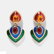 Load image into Gallery viewer, Dvacaman Fashion ZA Multi-Color Crystal Drop Earrings Women Gold Color Maxi Statement Earrings Wedding Party Jewelry Christmas