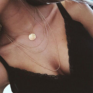 IPARAM Bohemian Golden Coin Multilayer Necklace 2019 Retro Layered Handmade Woman Choker Collar Necklace Jewelry Gift