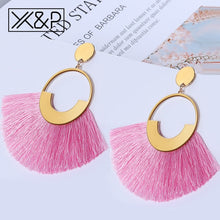 Load image into Gallery viewer, X&amp;P  Bohemian Big Tassel Drop Earrings For Women Lady Female Fringe Handmade Dangle Statement Fashion Woman Earring 2018 Jewelry