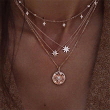 Load image into Gallery viewer, Bohemian Multilayer Crystal Stars Moon Necklace Women's Vintage Layered Gold Collar Necklace Fashion Jewelry 2019 Party Gift Jew