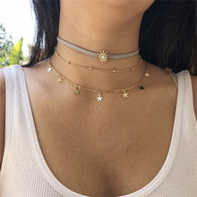 Load image into Gallery viewer, Bohemian Multilayer Crystal Stars Moon Necklace Women's Vintage Layered Gold Collar Necklace Fashion Jewelry 2019 Party Gift Jew