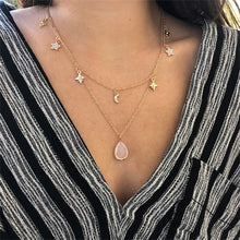Load image into Gallery viewer, Bohemian Multilayer Crystal Stars Moon Necklace Women's Vintage Layered Gold Collar Necklace Fashion Jewelry 2019 Party Gift Jew