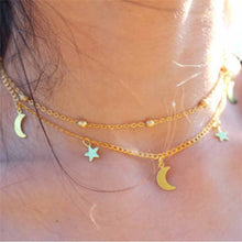 Load image into Gallery viewer, Bohemian Multilayer Crystal Stars Moon Necklace Women's Vintage Layered Gold Collar Necklace Fashion Jewelry 2019 Party Gift Jew