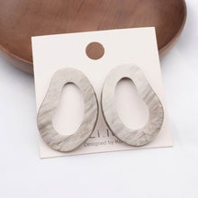 Load image into Gallery viewer, MENGJIQIAO 2019 New Irregular Geometric Round Grey Acrylic Statement Long Drop Earrings Acetic Acid Resin Earrings for Women