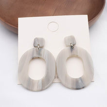 Load image into Gallery viewer, MENGJIQIAO 2019 New Irregular Geometric Round Grey Acrylic Statement Long Drop Earrings Acetic Acid Resin Earrings for Women