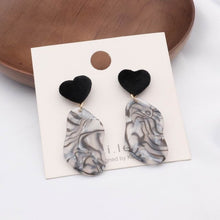 Load image into Gallery viewer, MENGJIQIAO 2019 New Irregular Geometric Round Grey Acrylic Statement Long Drop Earrings Acetic Acid Resin Earrings for Women