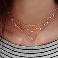 Load image into Gallery viewer, 2019 new multi-layer crystal moon pendant necklace ladies retro charm necklace necklace party jewelry accessories