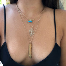 Load image into Gallery viewer, 2019 new multi-layer crystal moon pendant necklace ladies retro charm necklace necklace party jewelry accessories