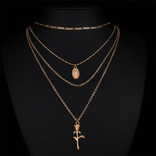Load image into Gallery viewer, 2019 new multi-layer crystal moon pendant necklace ladies retro charm necklace necklace party jewelry accessories