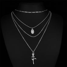 Load image into Gallery viewer, 2019 new multi-layer crystal moon pendant necklace ladies retro charm necklace necklace party jewelry accessories