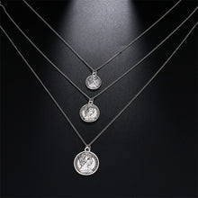 Load image into Gallery viewer, 2019 new multi-layer crystal moon pendant necklace ladies retro charm necklace necklace party jewelry accessories